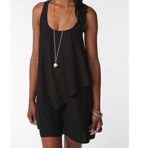 Silence + Noise Layered Asymmetrical Dress with Exposed Side Zipper